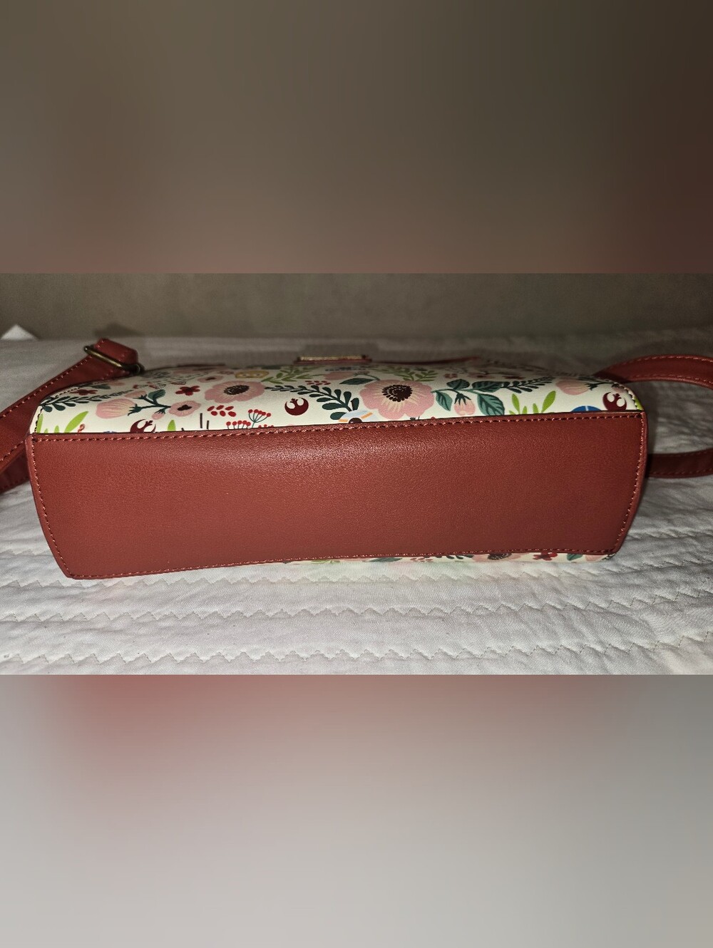 Loungefly Rust Floral Rebel Alliance Satchel - Picture 5 of 13